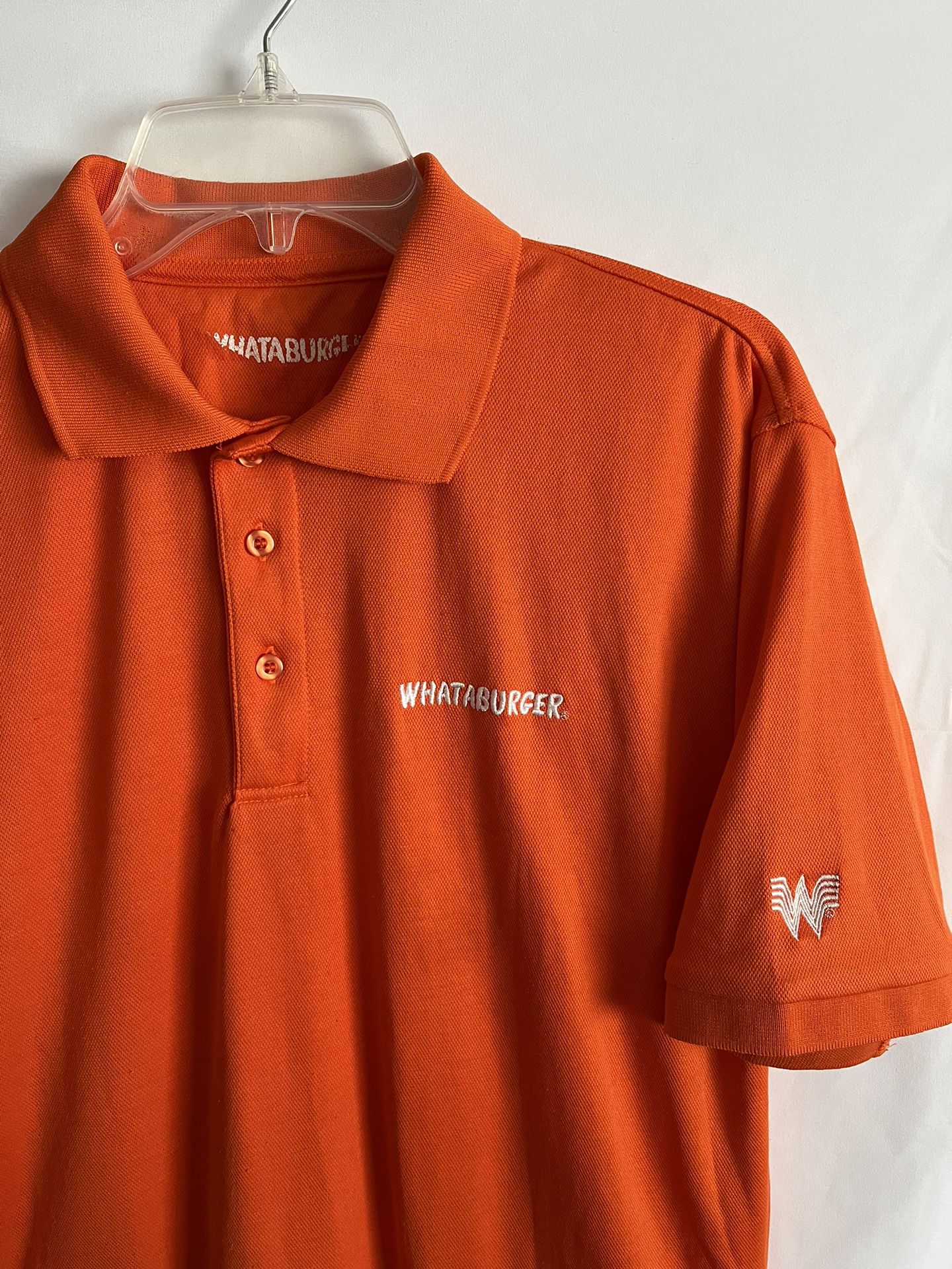 Whataburger Employee Uniform Polo Shirt Men's Medium M Orange Short Sleeves  Work for Sale in San Antonio, TX - OfferUp