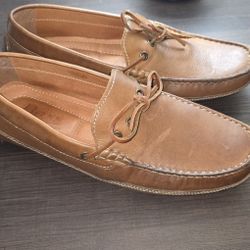 Bass Men's Shoes Tan Leather Loafers Size 10