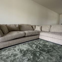 Large Beige Sectional Sofa – Modern, Comfortable, Clean