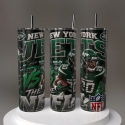 New York Jets Tumbler with Straw