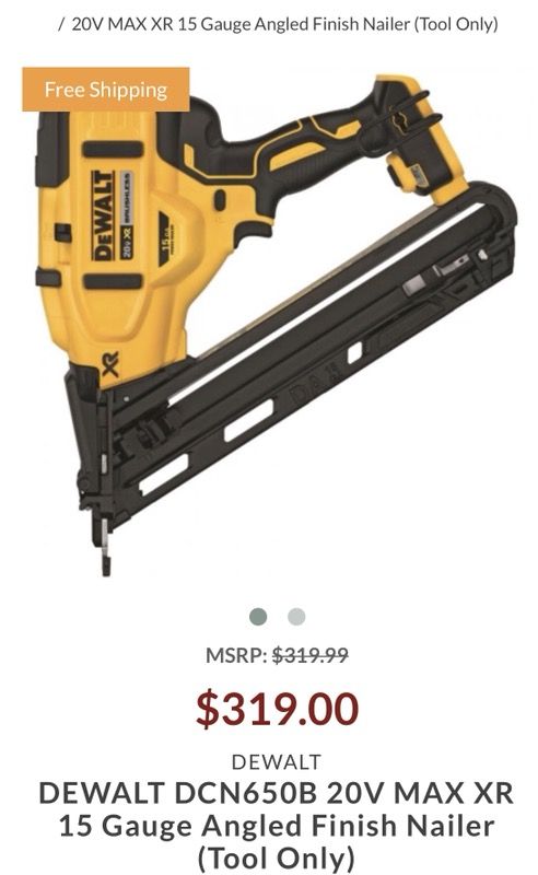 Dewalt dcn650b 20v max xr 15ga angle finish nailer for Sale in SeaTac, WA  OfferUp