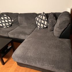 Ashley Furniture Grey Couch Sofa Chaise Lounge
