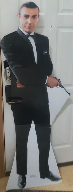 Full size cardboard James Bond Sean Connery display with strategic Velcro on the back