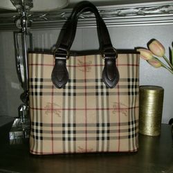 Burberry Haymarket Check Coated Canvas Onslow Tote Bag