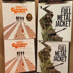 Stanley Kubrick’s Full Metal Jacket 4K Blu ray Brand New & Selaed + Slipcover & A Clockwork Orange 4K + Blu ray  + Slipcover Brand New & sealed