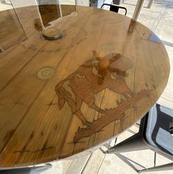 Wooden cable spool table