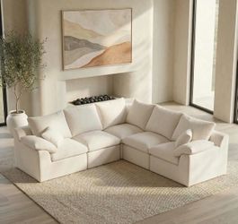 100% Brand New in box High Back Boneless Luxury Chenille Cloud Sofa Couch, No Assembly 5-Sseater