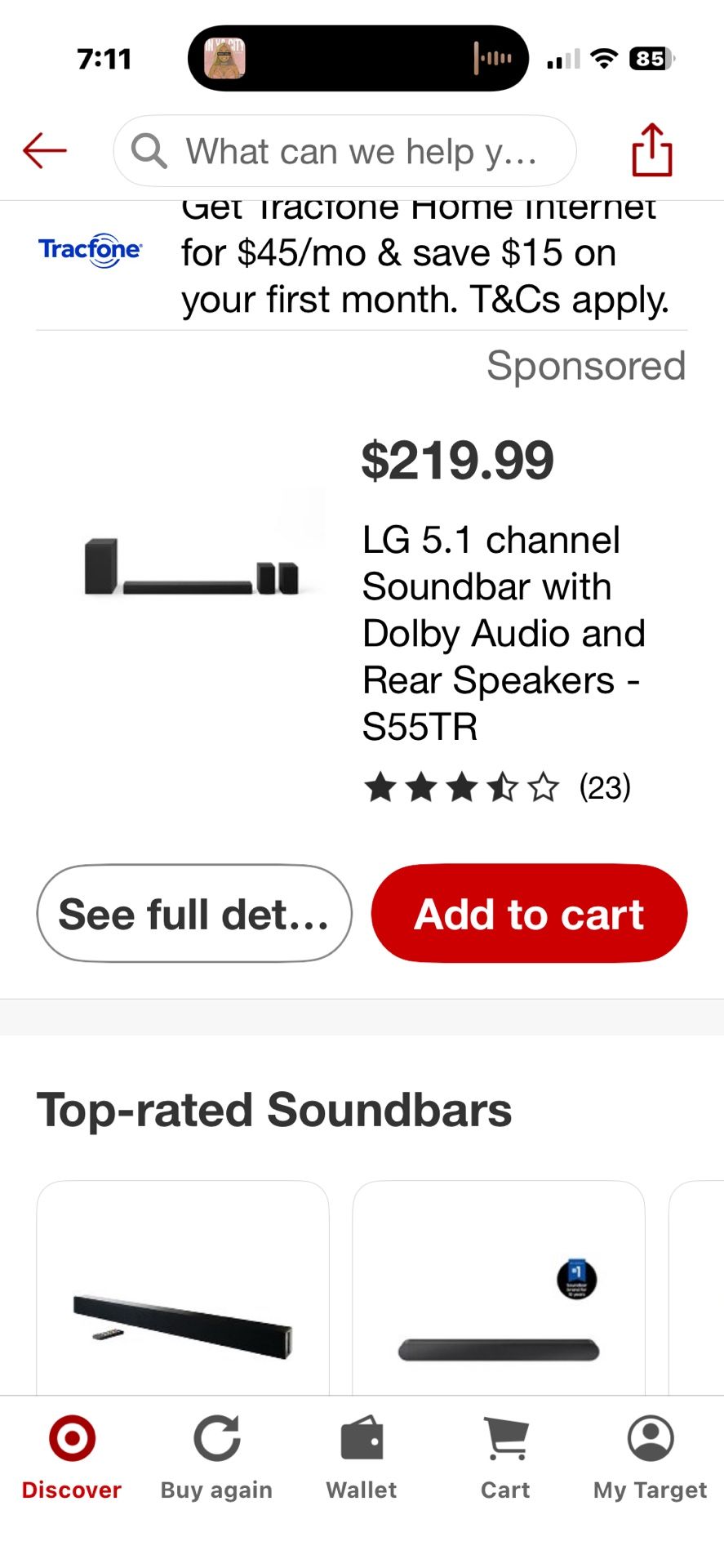 LG Channel 5.1 S55TR Sound Bar