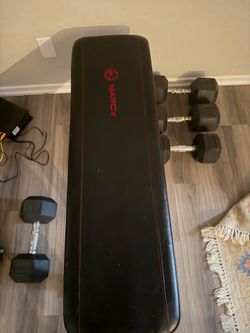Flat bench and dumbells $300