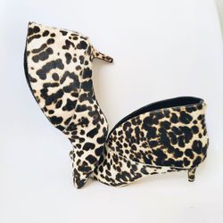 Boden Alexis Calf Hair Snow Leopard Animal Kitten Heels Glam Edgy Mob Wife Size 11 US 42