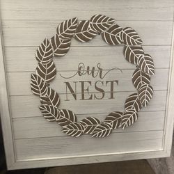 Our Nest Wall Decor- 25.5 inches by 25.5inches