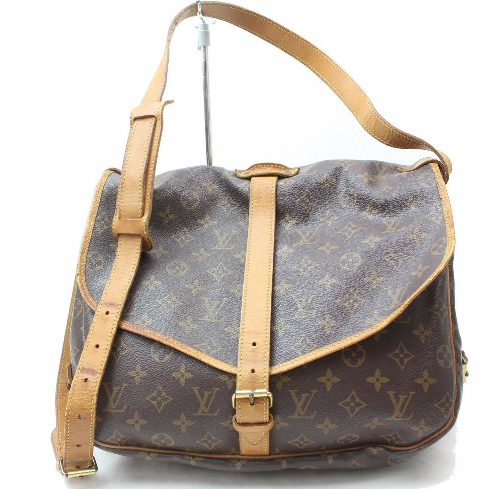 Authentic Louis Vuitton Saumur35 M42254 Brown Monogram Shoulder Bag 11337