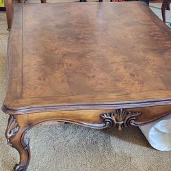 COFFEE TABLE LARGE ELELEGANT WOOD BURL TOP FLAWLESS