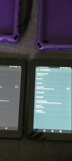 Pair Of Amazon Fire Tablets With Cases