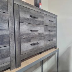 DRESSER, 6 DRAWER, GREY, ASSEMBLED, MODERN - [NEW]