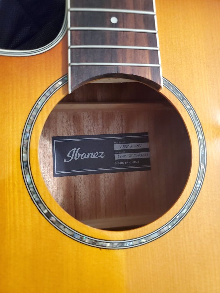 Ibanez aeg18lii cutaway left-handed acoustic electric guitar