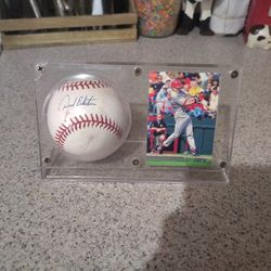 David Edkstien Signed Baseball And Card