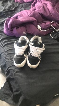 Black and White Low-Top Skate Sneakers