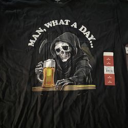 Man what a day shirt medium new