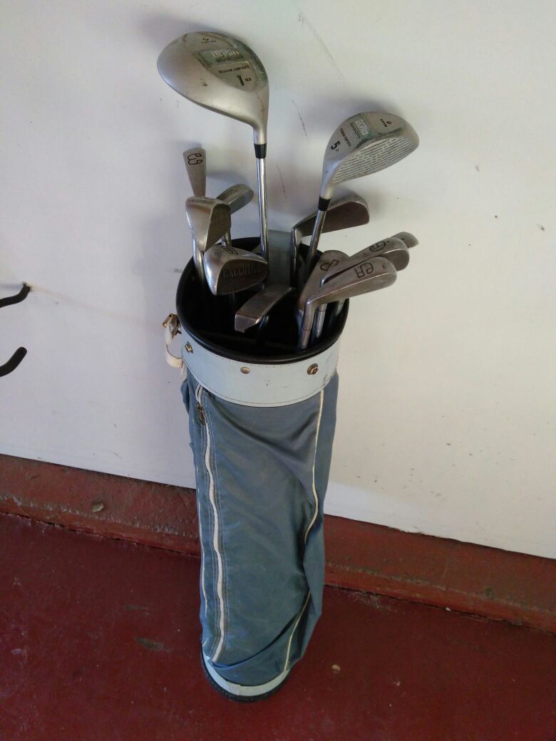 Golf clubs with the bag