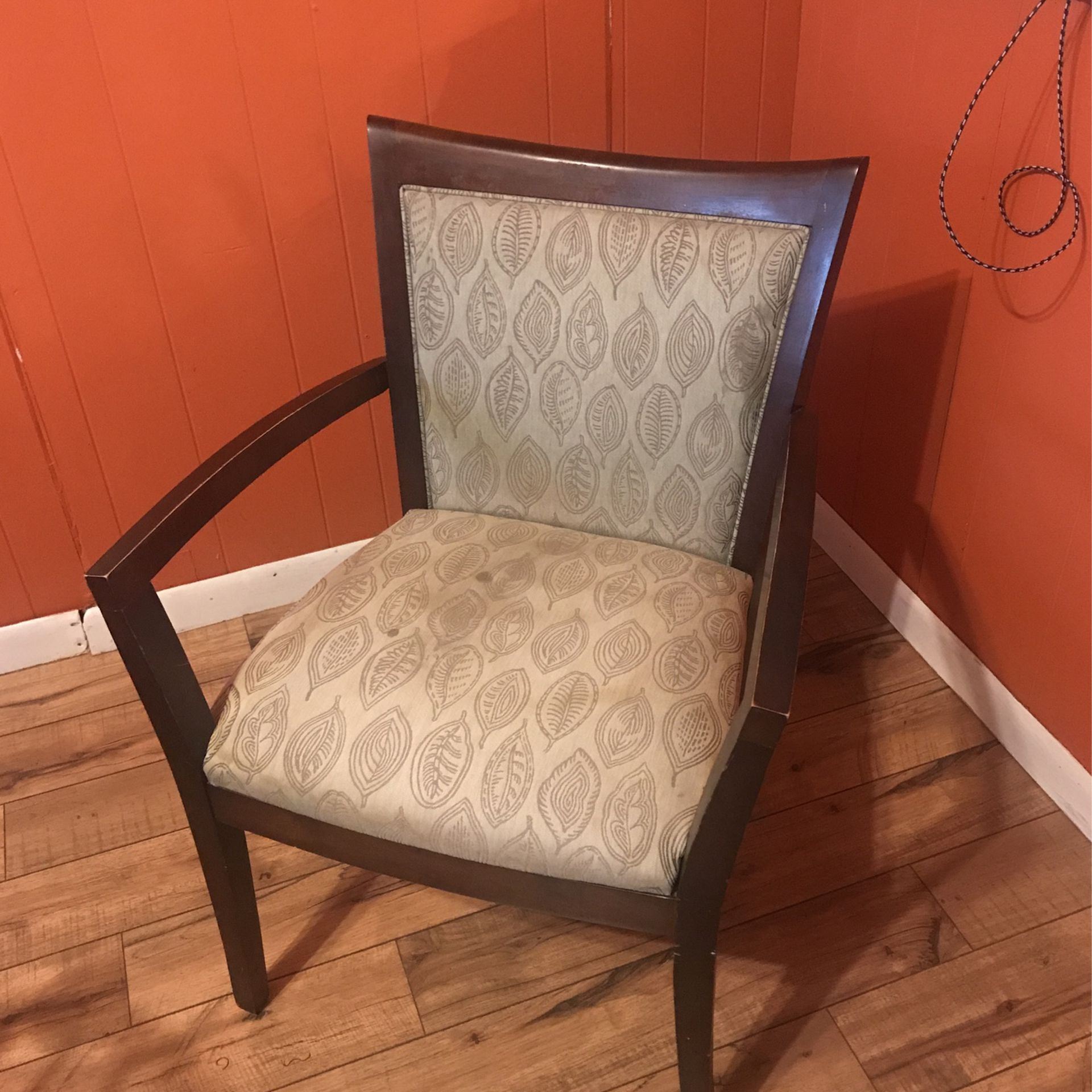 Wooden Dining Chair With Arms/Fabric