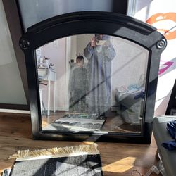 FREE.  large black wood trim mirror