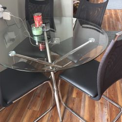 Small Round Glass Table And Chair Set