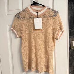 Alexander Wang stretch lace short sleevetop size L