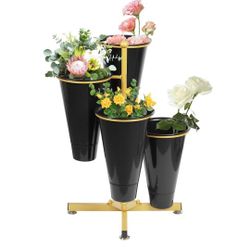 Flower Display Stand with 4 Cubes, Floral Stand with Foldable Frame for Silk Fresh Flowers, 4 Tier Florist Rack for Florist Garden Living Room, Easy t