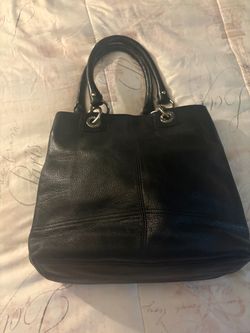 Coach Black Leather Tote Bag