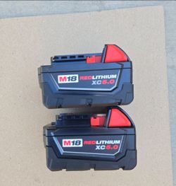 Milwaukee 18v Batteries 5.0 Ah Brand New Price For Both