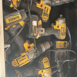 Dewalt Drills And Impacts With Batteries And Charger