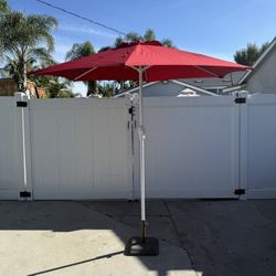 8ft Red Patio Umbrella (Base Not Included)
