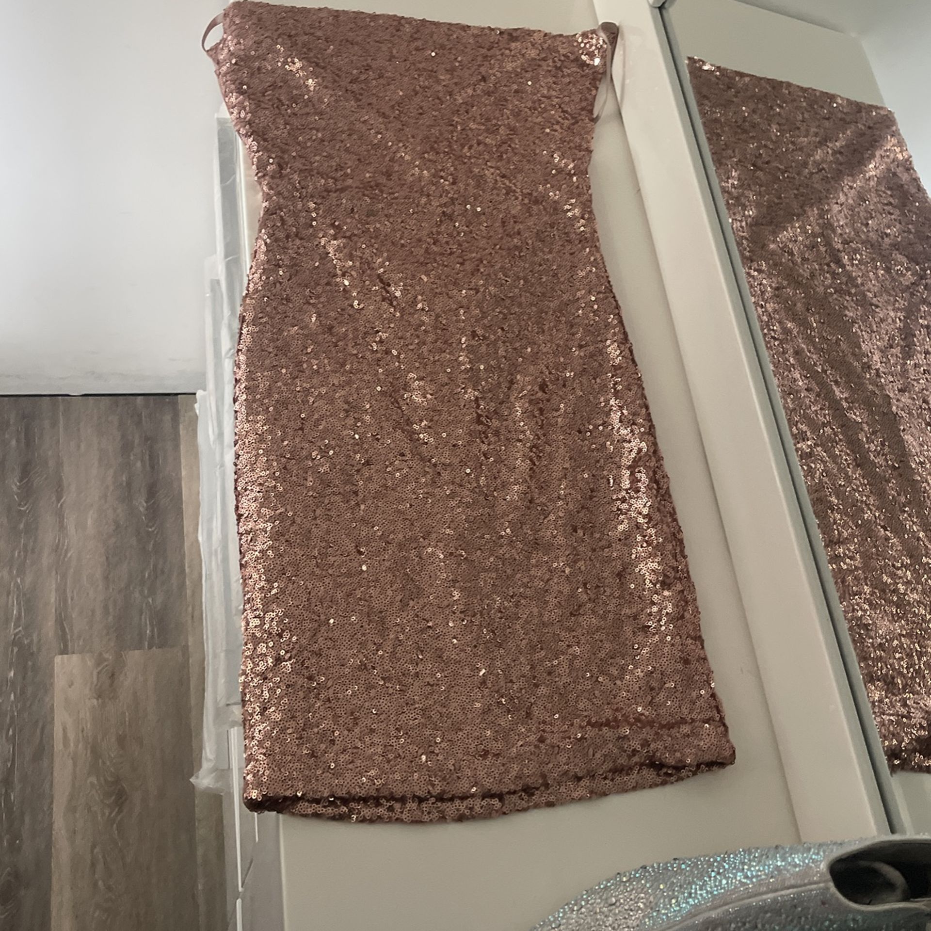 Rose Gold Mini Dress