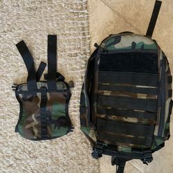 Triple Aught Design FAST Pack EDC Woodland Camo Backpack + Panel