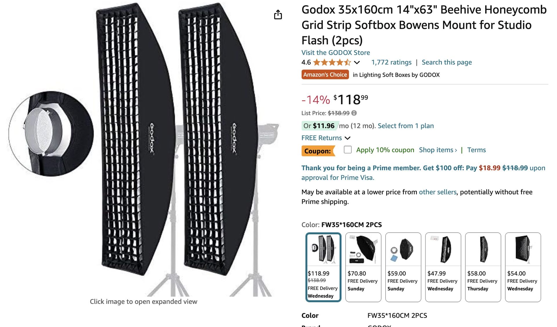 Unopened Godox Soft Box 35x160 cm