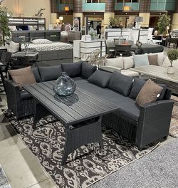 Outdoor Patio Furniture Dining Table Bench Set