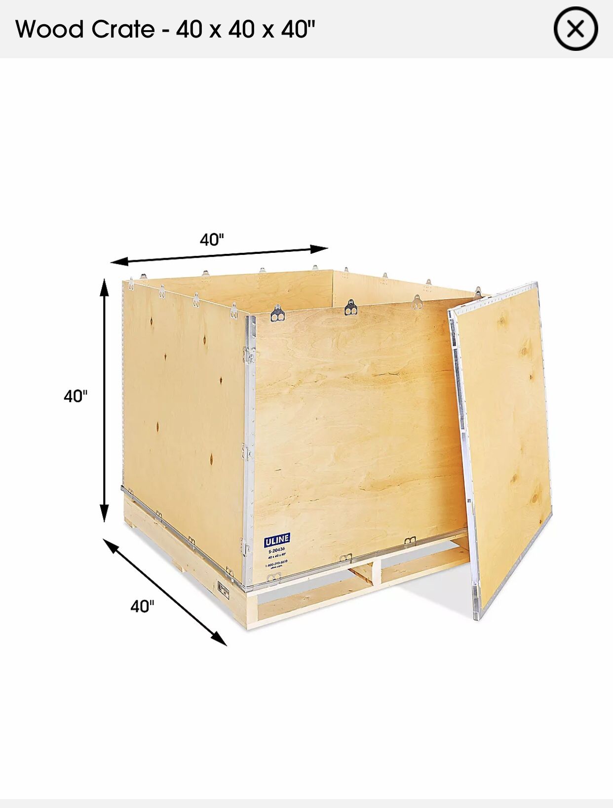 U-Line Wooden Crate With Pallet 