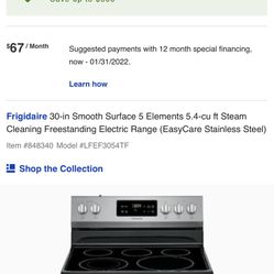 Frigidaire range electric