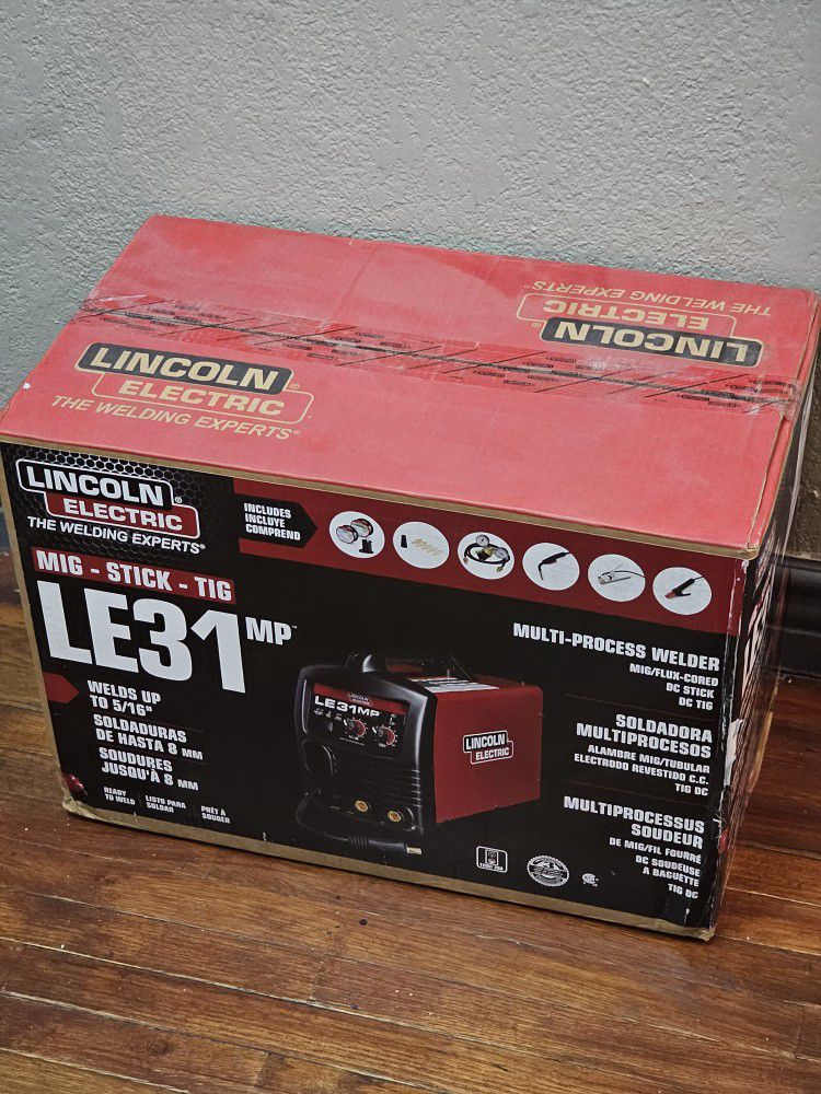 Lincoln Electric 140 Amp LE31MP Multi-Process Stick/MIG/TIG Welder with Magnum Pro 100L Gun, MIG and Flux-Cored Wire,  Phase, 120V
Brand New Tool