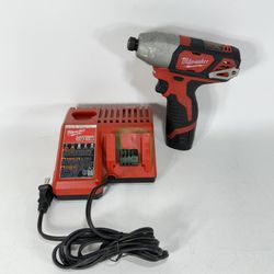 Milwaukee 2462-20 ~ M12 1/4 inch Hex Impact Driver with 1.5Ah Battery & Charger