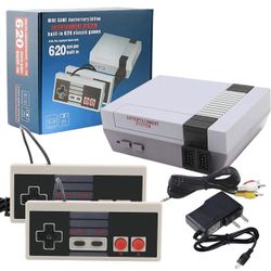 620 Retro Game Console, 8-Bit Classic Mini Video Game Consoles Built-in with 620 Games and 2 Controllers for Christmas Birthday Gifts- and AV Out