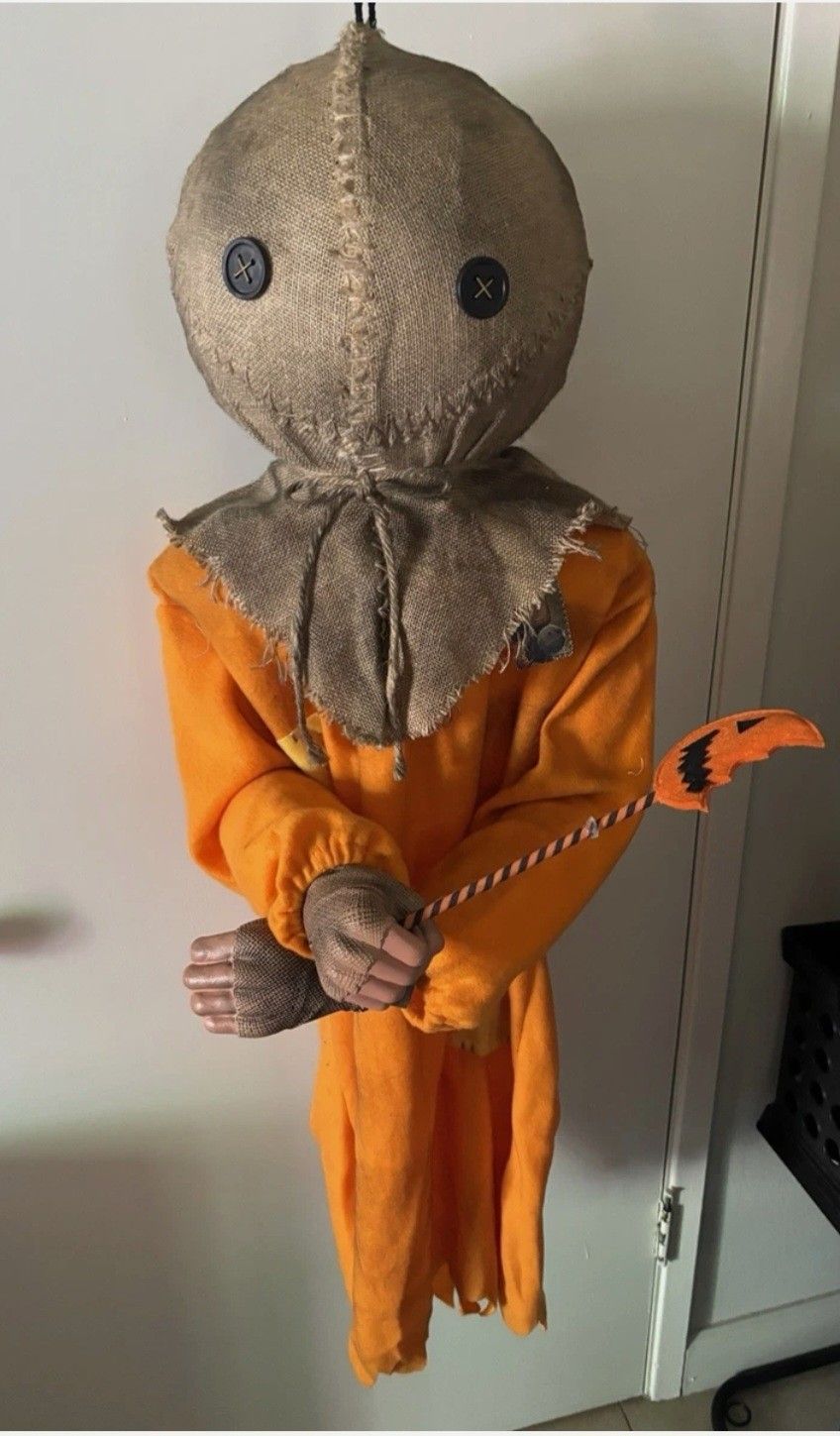 Hanging Halloween Prop 3.5 Ft Trick R Treat movie Life Size Sam Decor Spirit