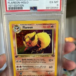 1999 Pokémon Flareon Holo 1st PSA 6