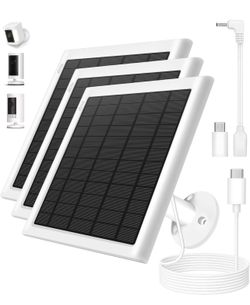 8W Solar Panel for Ring Camera, 3-Pack Solar Panel Charger Compatible with Ring Stick Up