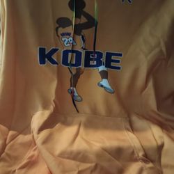 Air Kobe XXL Yellow Hoodie With Pocket Lakers. 
