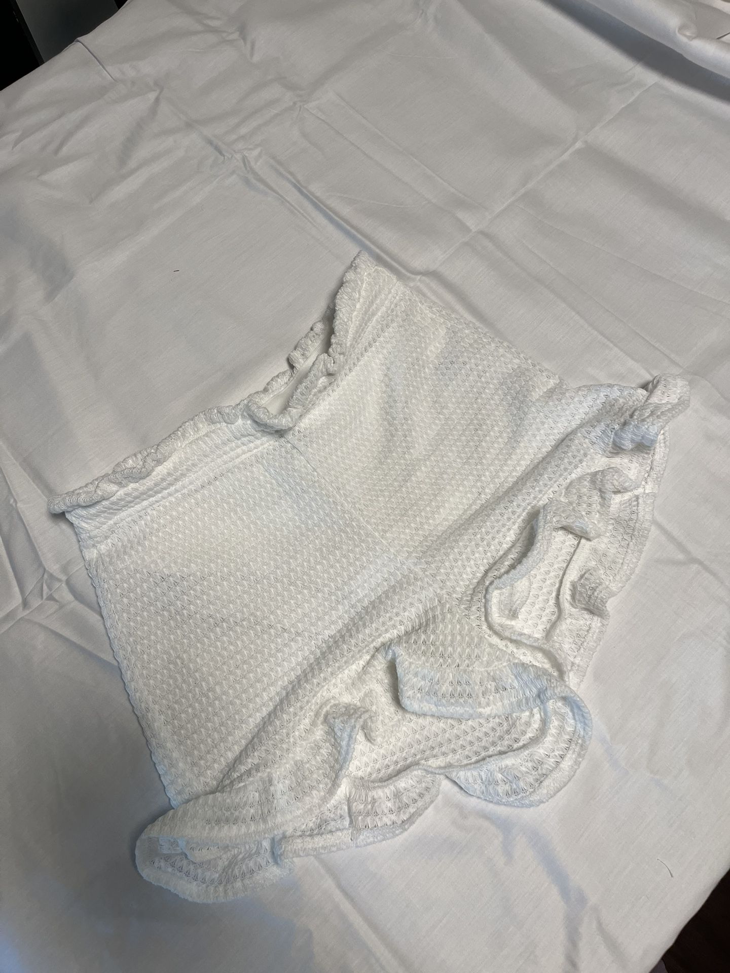 White Ruffle Shorts