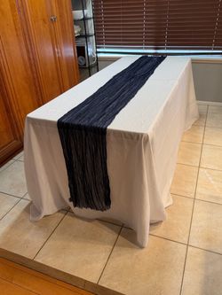 Navy Blue Cheesecloth Table Runner 10 Feet Long