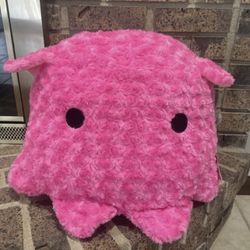 New 18" Ichi Tr Jumbo FlapJack Octopus Plush Rose Pink Curly Fur Mochi