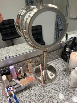 Lighted Double-Sided Vanity Mirror